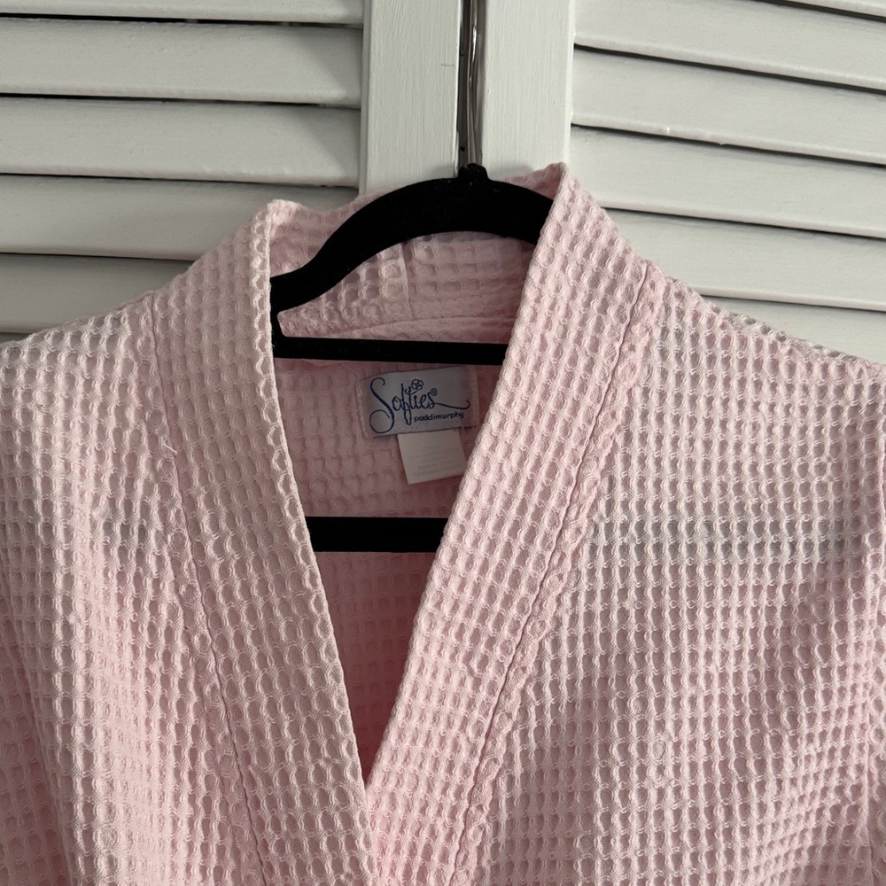 Softies Paddi Murphy Soft Pink Cotton Waffle Robe Small